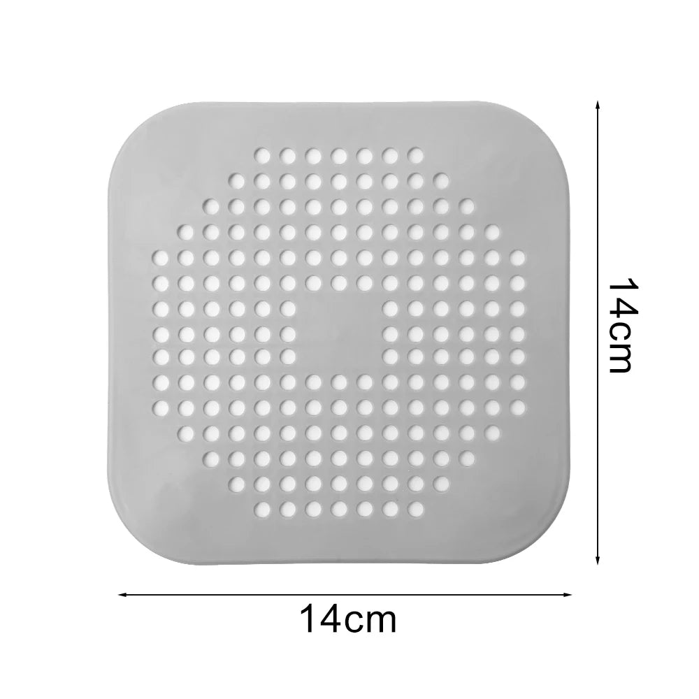 Durable Silicone Square Shower Drain Cover Prevents Sink Clogging, Shower Drain Strainer, Adsorption Sink Strainer, Convenient