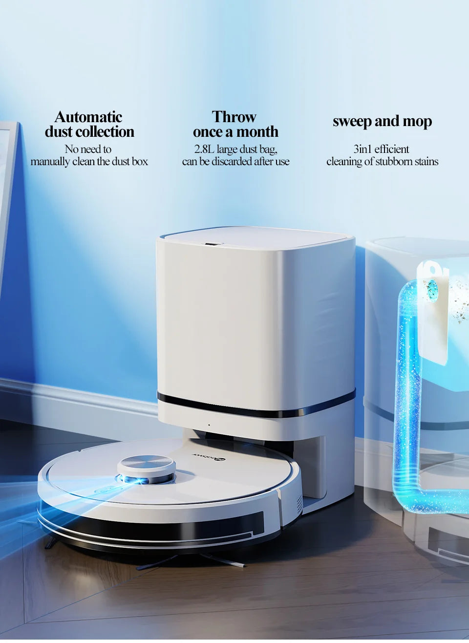 NEATSVOR S600 Robot Laser Navigation 6000PA Dust Bag Automatic Dust Collection System Smart Home
