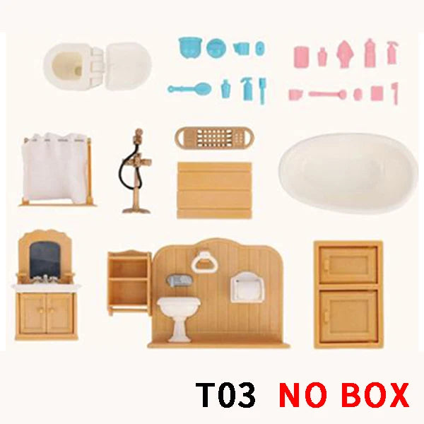 Dollhouse Miniature Accessories 1/12 Forest Family Home Furniture Collection Set Kitchen Cooking Pots For Children Girls Gift