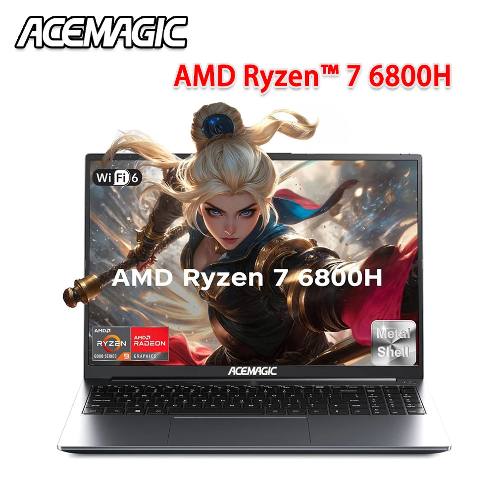 ACEMAGIC Gaming Laptop Computer 16 Inch FHD Display AMD Ryzen 7 6800H Processor 16GB RAM DDR5 4800MHz 512GB SSD Gaming Notebook