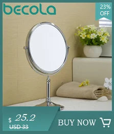 BECOLA Double Side Bathroom Folding Brass Shave Makeup Mirror Gold Plated Wall Mounted Dual Arm Extend Bath Mirror BR-6738