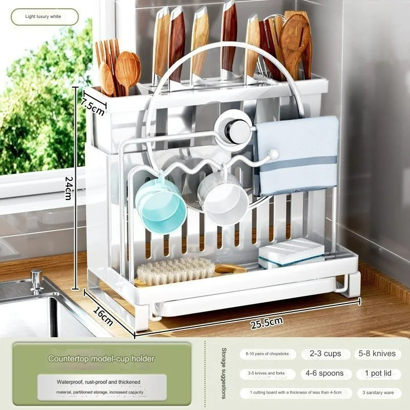 Kitchen Knife Rack Storage Rack for Kitchen Knives, Chopsticks, Cutting Boards, Pot Lids, Cutting Boards, Multifunctional Knives