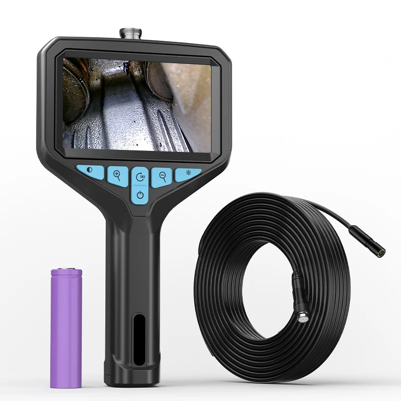 Industrail Endoscope Camera 4.3'' IPS Screen 2-100M HD1080P 8MM Probe Car Pipe Sewer Inspection Borescope Waterproof LED 2600mAh