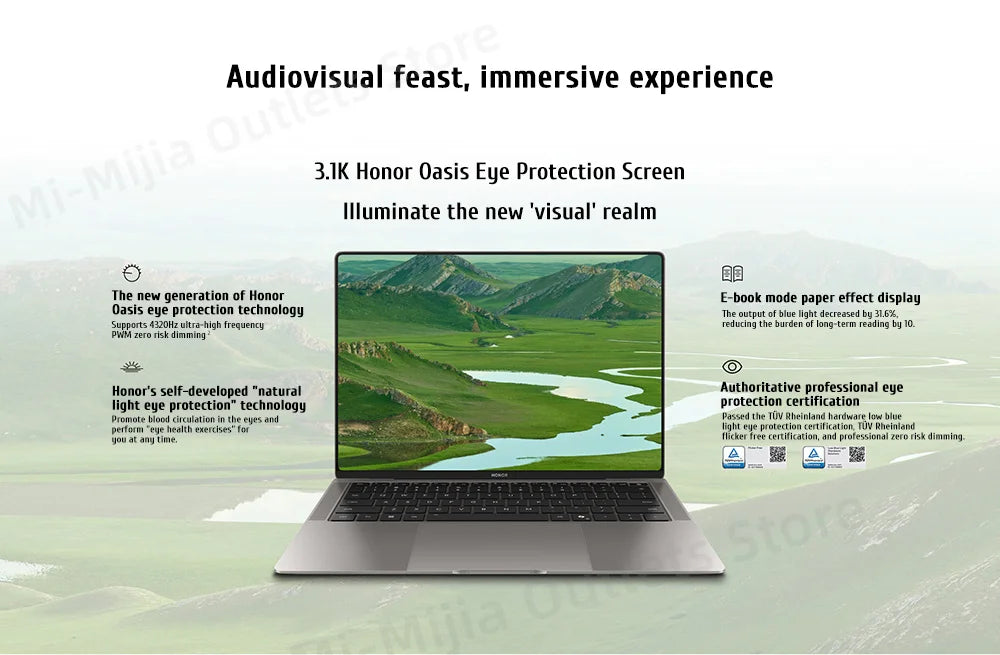 Honor MagicBook Art 14 Snapdragon Edition 1kg Ultra Thin Laptop X Elite 32G 1T 3.1K Eye Screen Notebook