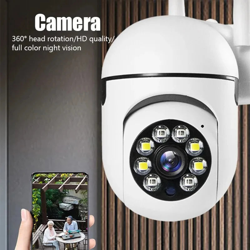 Home Security Camera 1080P HD Camera Surveillance Camera Night Vision Motion Detection Siren WiFi Remote Two-Way Audio Waterproo