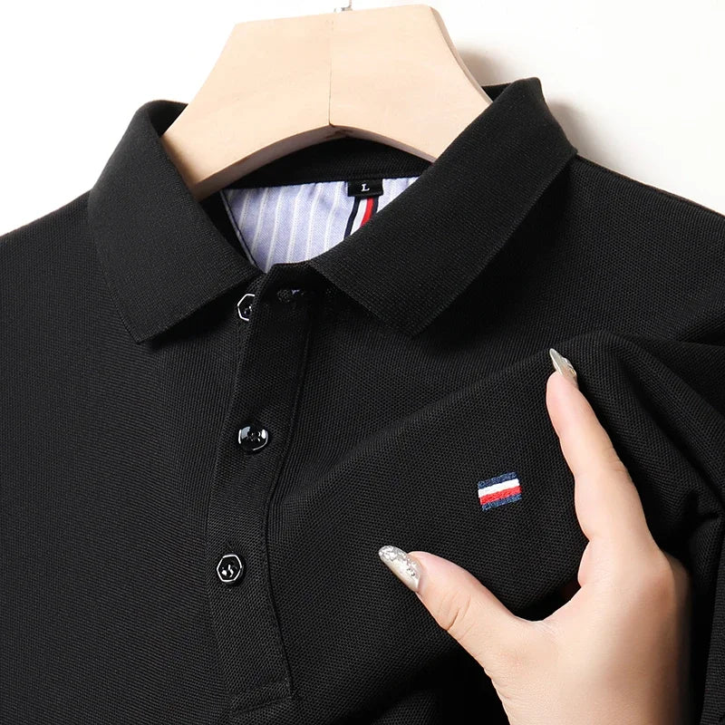 New Men's Casual Fashion Breathable Polo Shirt Comfortable Embroidered Top for Business And Leisure