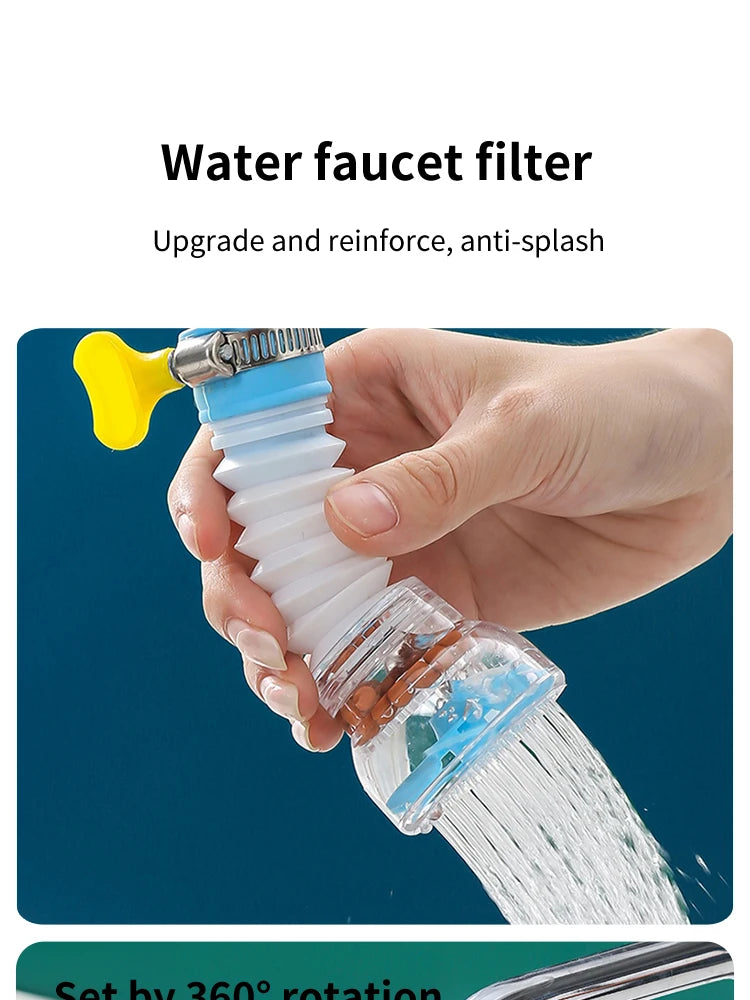 Faucet Filter Splash Proof 360 Degrees Rotatable Retractable Faucet Extender Universal Kitchen Maiwanshi Filter Water Purifier