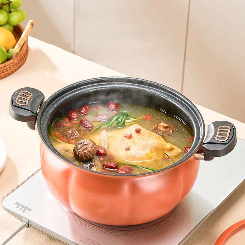 Pumpkin Pot Multifunctional Cast Iron Slight Pressure Cooker Braise Boil Steam Stew Nonstick Pots Cooking Pots