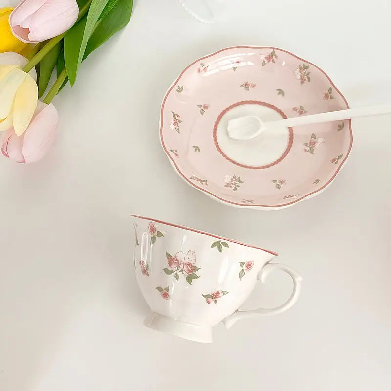 250ML Exquisite European Coffee Cup Ceramic Set Design Sense Small and High End Sense Light Luxury Ins Style Home Mug