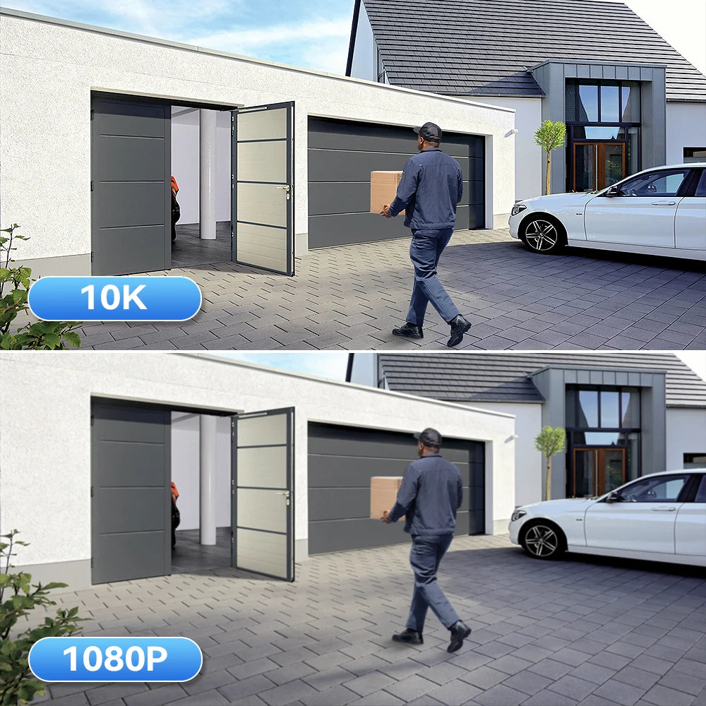 10K 20MP Home Security WiFi Camera Four Len Four Screen 360° PTZ 10X Zoom CCTV Wireless Surveillance IP Cam Security Protection