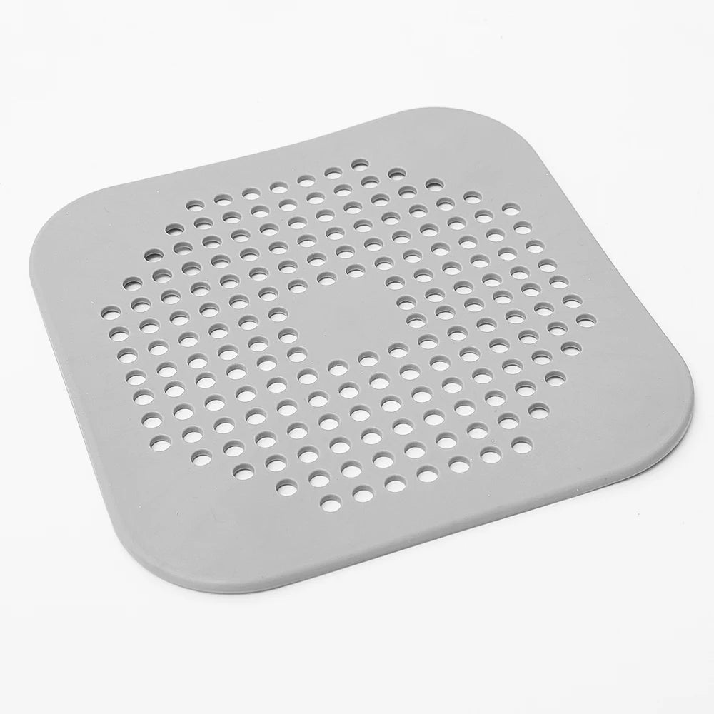 Durable Silicone Square Shower Drain Cover Prevents Sink Clogging, Shower Drain Strainer, Adsorption Sink Strainer, Convenient
