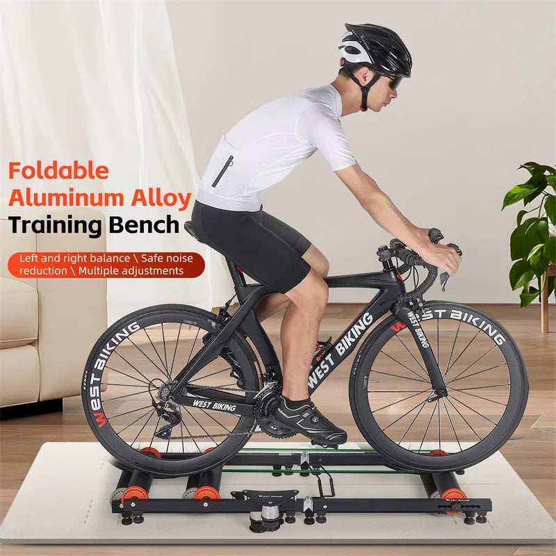 WEST BIKING Bike Rollers Trainers Indoor Home MTB Road Bicycle Exercise Training Stand Silent Foldable Adjustable Roller Trainer