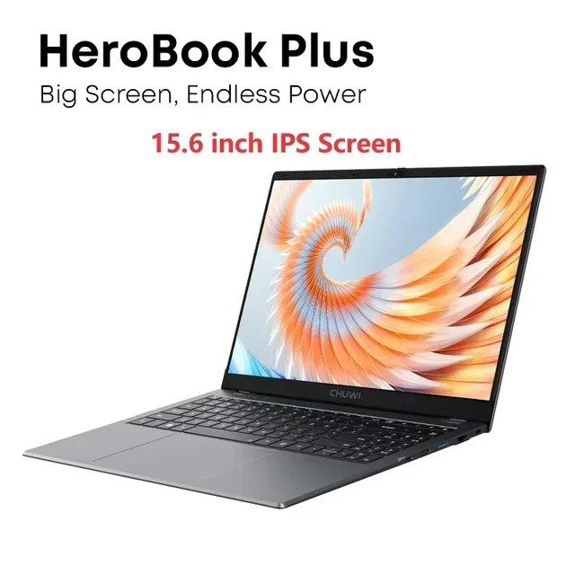 CHUWI HeroBook Plus 15.6'' Laptop 256GB SSD 8GB RAM, Windows 11 Laptop, 1TB SSD Expand, Intel Celeron N4020, 2K FHD IPS Display