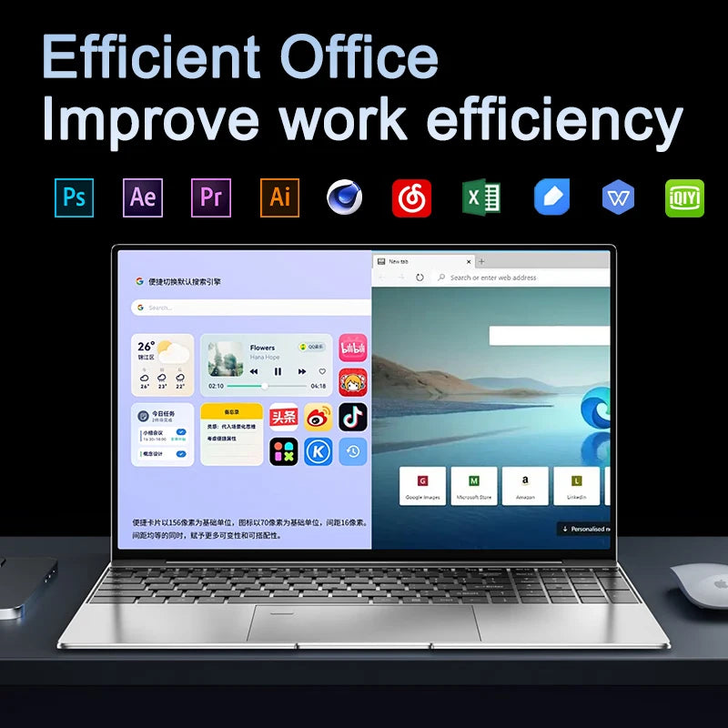 New 15.6" Inch Laptop, Windows 11 Pro N5095 1920x1080 32GB+2048 GB Fingerprint Unlock,Backlit Keyboard,Portable Office Notebook