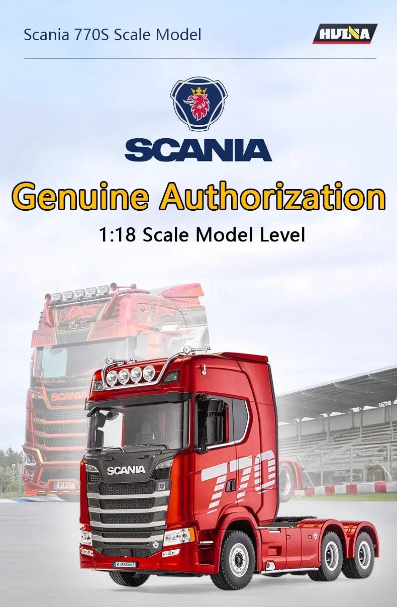 HUINA 1501 770S Scania Alloy Tractor 19CH RC Truck 1/18 2.4G remote control Engineering Trailer Truck with Light and Sound Toys