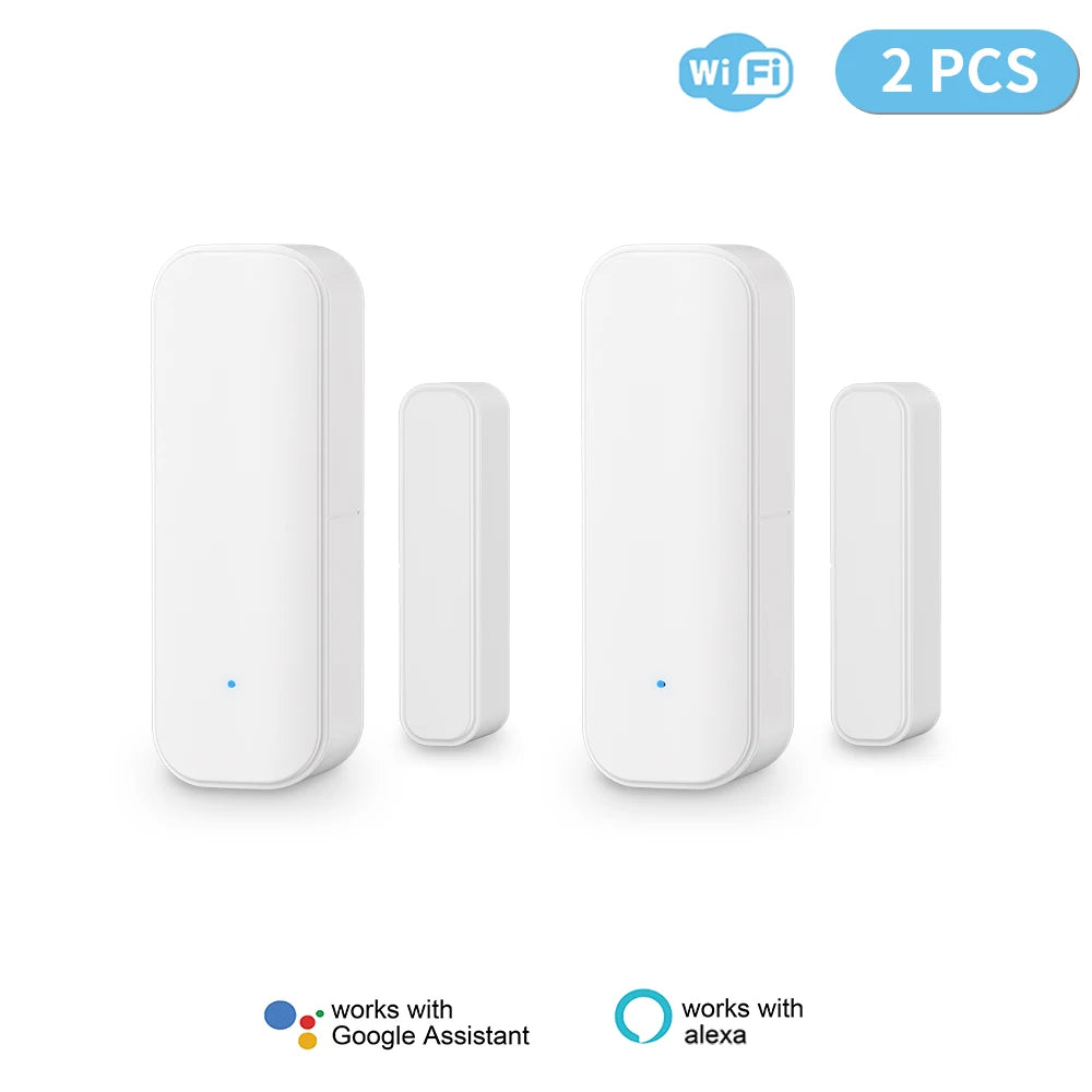 Tuya WiFi Zigbee Window Door Sensor With Battery Smart Home Security Alarm System Voice Control Via Alexa Google Home Smart