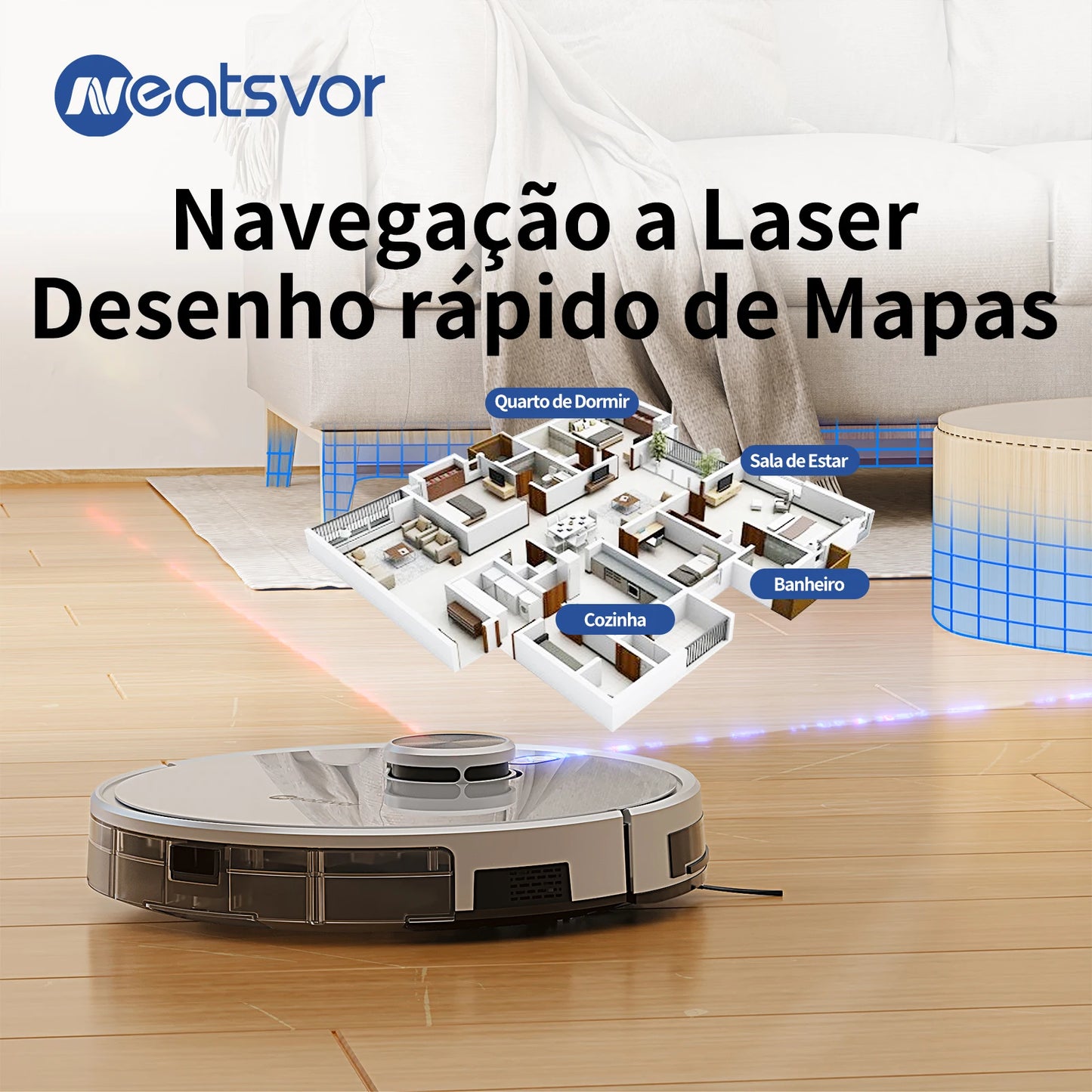 NEATSVOR S600 Robot Laser Navigation 6000PA Dust Bag Automatic Dust Collection System Smart Home