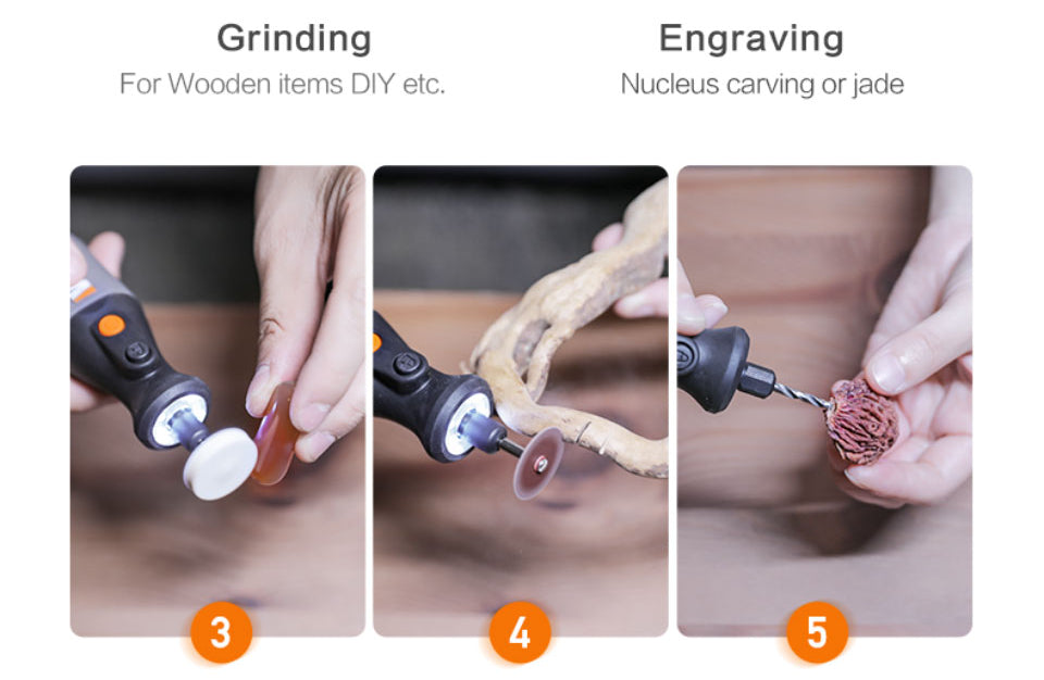 Worx 8V Rotary Tool WX106 Cordless Mini Drill Engraving Grinding Polishing Machine USB Charger Variable Speed Power Tools Set