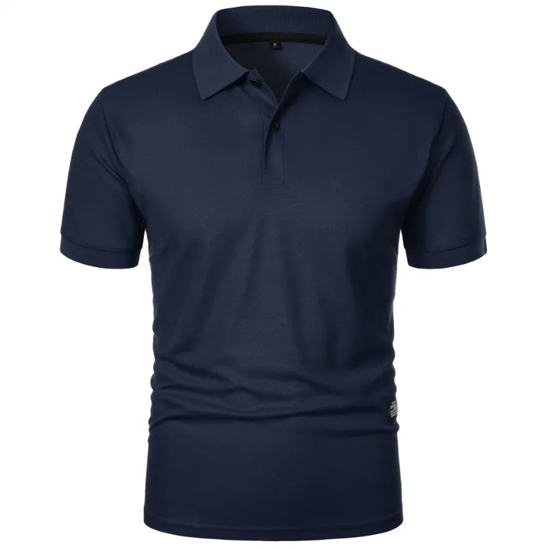 Summer Solid Color Polo Shirt Men's Short Sleeve Button Tshirts Lapel Lightweight  Streetwear Sport Casual Tops