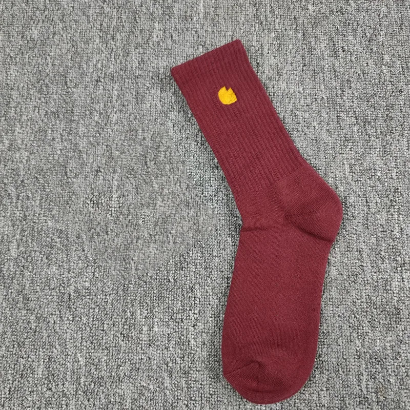 men's cotton 1 pair of shock-absorbing thick sports socks, white, black, gray, street skateboarding, basketball socks
