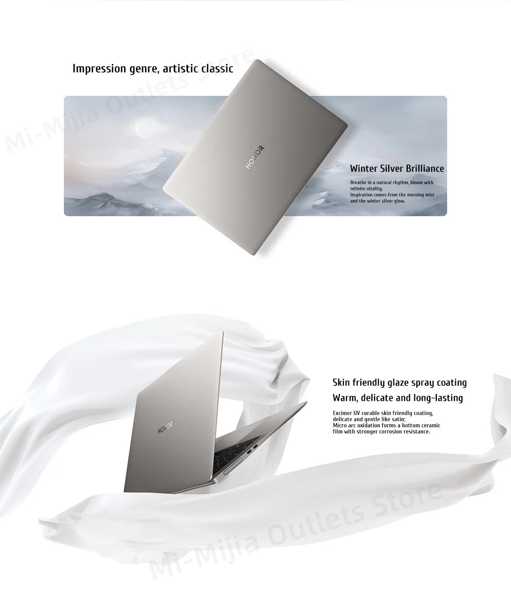 Honor MagicBook Art 14 Snapdragon Edition 1kg Ultra Thin Laptop X Elite 32G 1T 3.1K Eye Screen Notebook