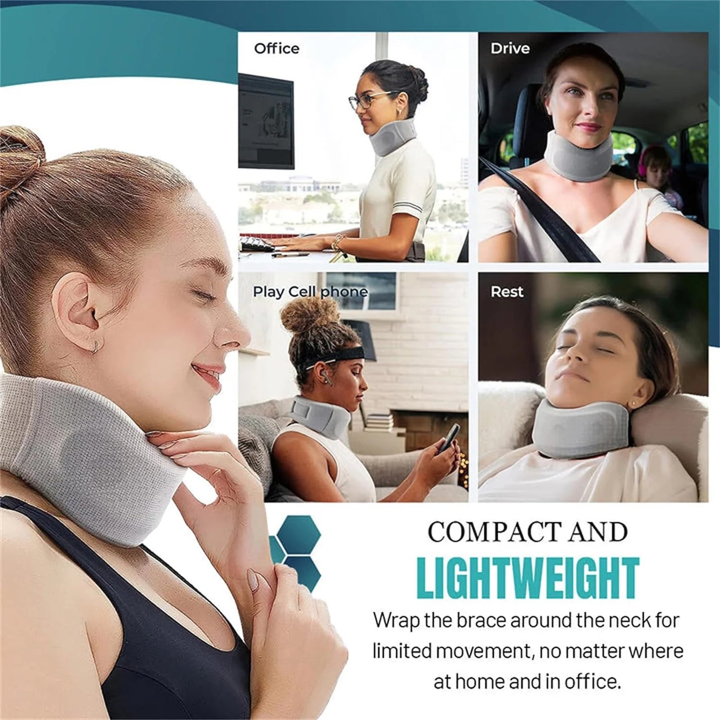 Travel Neck Braces Soft Neck supports corrector Relieves Spine Pressure Neck Brace for Home School Office sleep