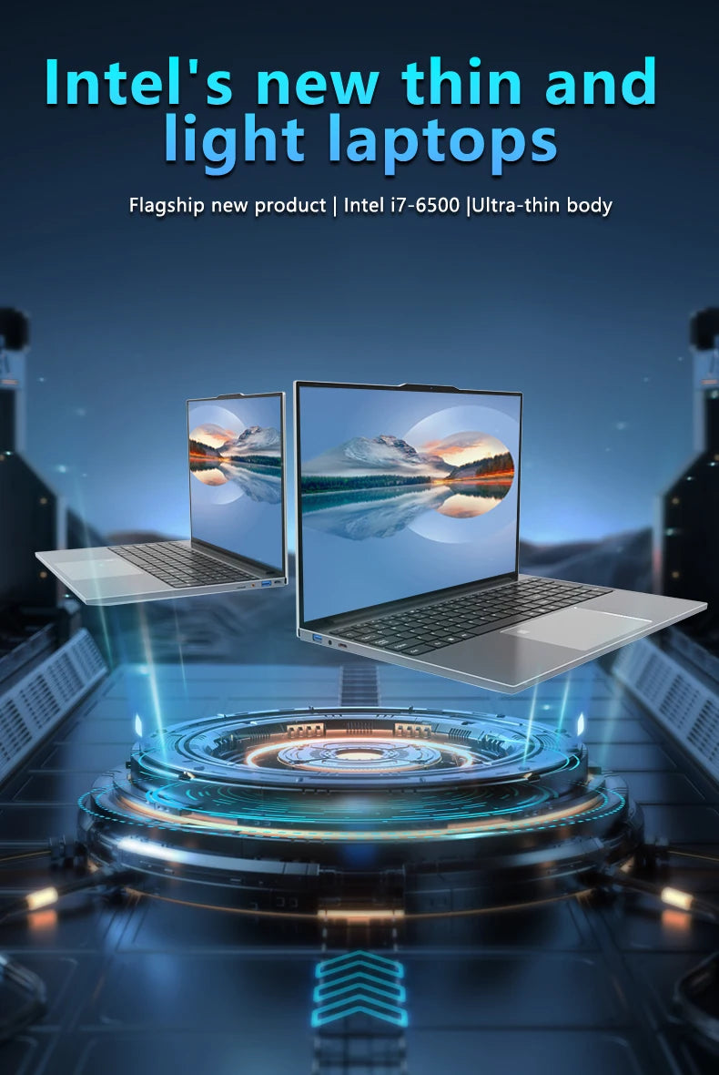 15.6"Ultra Slim Laptop 32GB RAM 2048GB SSD Intel Core i7-6500U Notebook Gamer 1920*1080 Display Office Study Computer Windows 11