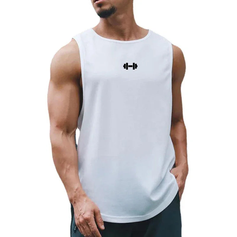 Summer Men's Running Vest Gym Tank Tops Fitness Clothing Quick-drying Loose Bodybuilding Sleeveless Shirt Basketball Singlets
