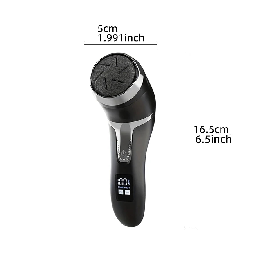 Rechargeable three head electric scab remover with chip removal vacuum cleaner, portable foot repair kit, LED display screen