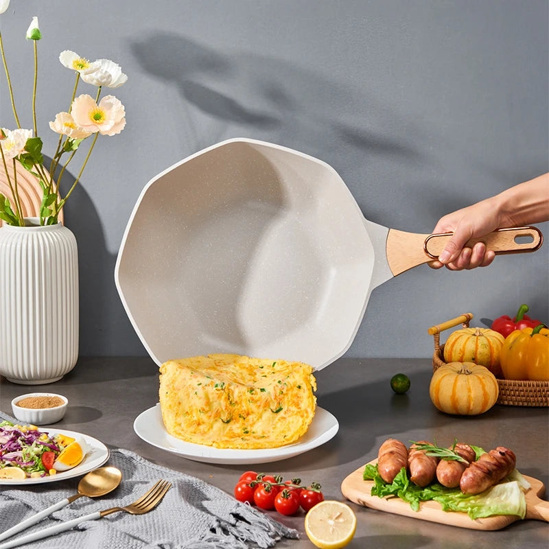 GIANXI Octagonal Wok Medical Stone Non-stick Frying Pan Induction Cooker Gas Stove Special Cooking Pots Cooking Utensils