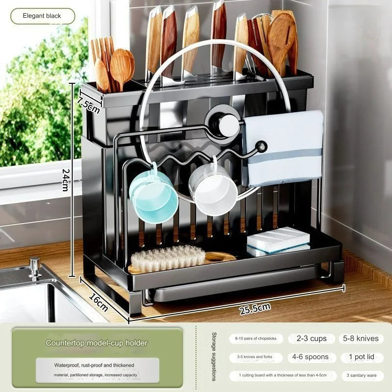 Kitchen Knife Rack Storage Rack for Kitchen Knives, Chopsticks, Cutting Boards, Pot Lids, Cutting Boards, Multifunctional Knives