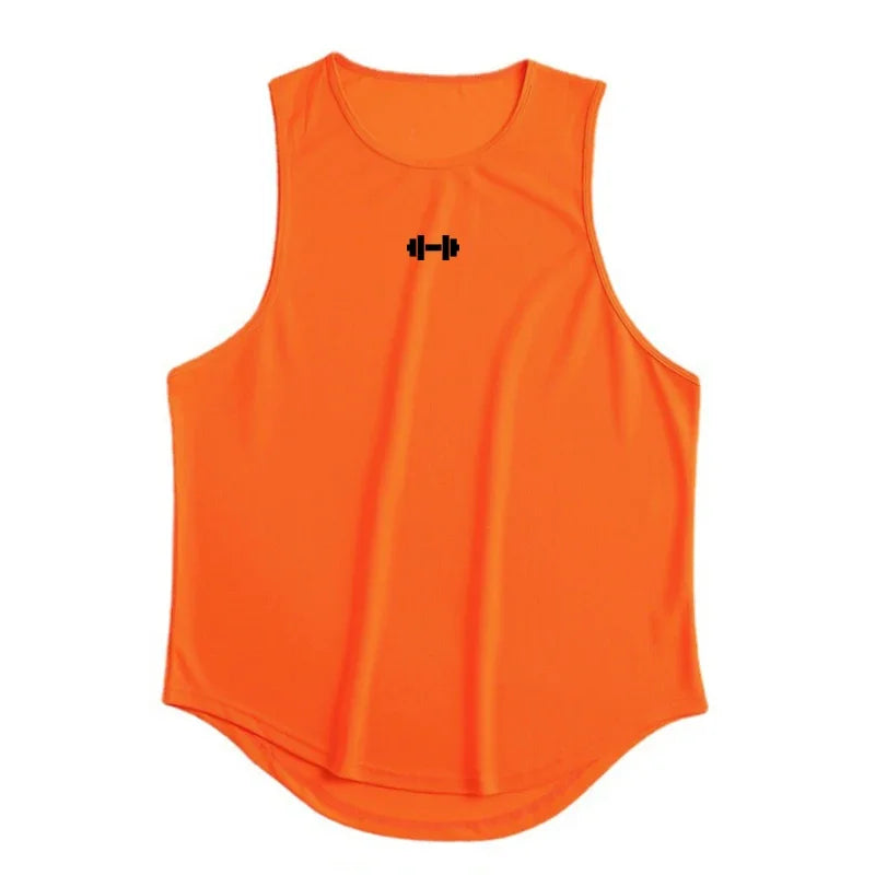 Summer Men's Running Vest Gym Tank Tops Fitness Clothing Quick-drying Loose Bodybuilding Sleeveless Shirt Basketball Singlets