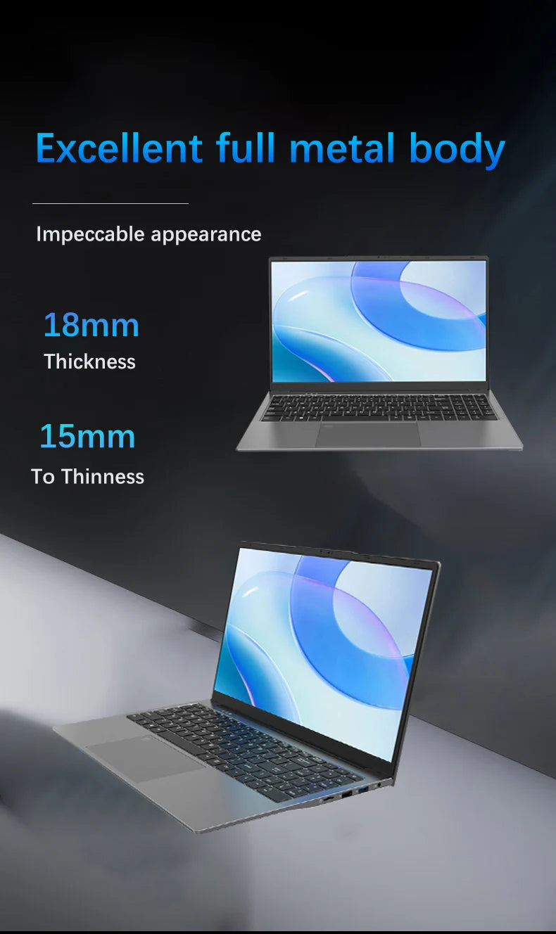 YSJMNPC New AMD Ryzen 7 5825U Laptop 15.6Inch IPS Screen Gaming Laptop 2*DDR4 MAX 64GB 2*SSD Windows11 Fingerprint Notebook WIFI