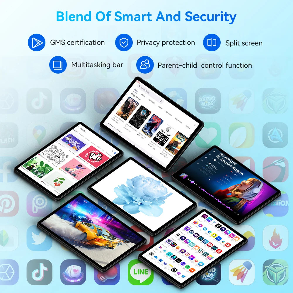 Headwolf WPad 5 Android 14 Tablet 10.1 inch 4+4GB RAM 128GB Rom 5500 mAh WIFI Tablet PC Support WideVine L1