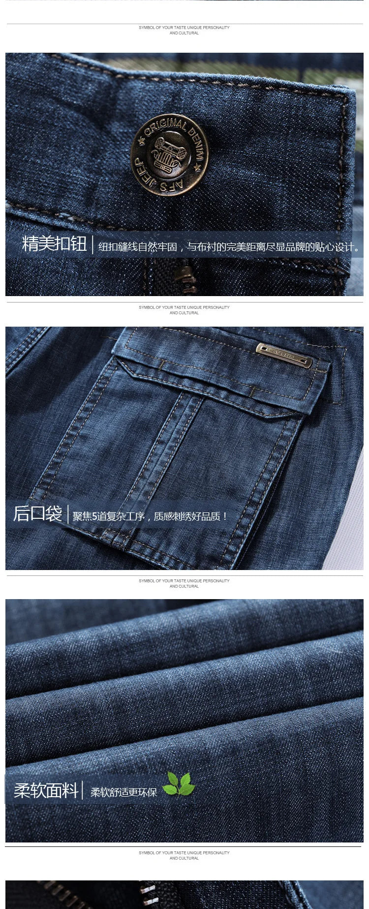 High Quality Men's Jeans Multi Pocket Denim Cargo Pants Oversized Casual Pants Men Clothing Loose Trousers 29-44 A2F125