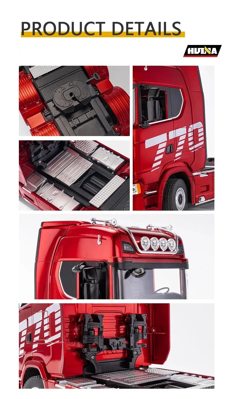 HUINA 1501 770S Scania Alloy Tractor 19CH RC Truck 1/18 2.4G remote control Engineering Trailer Truck with Light and Sound Toys