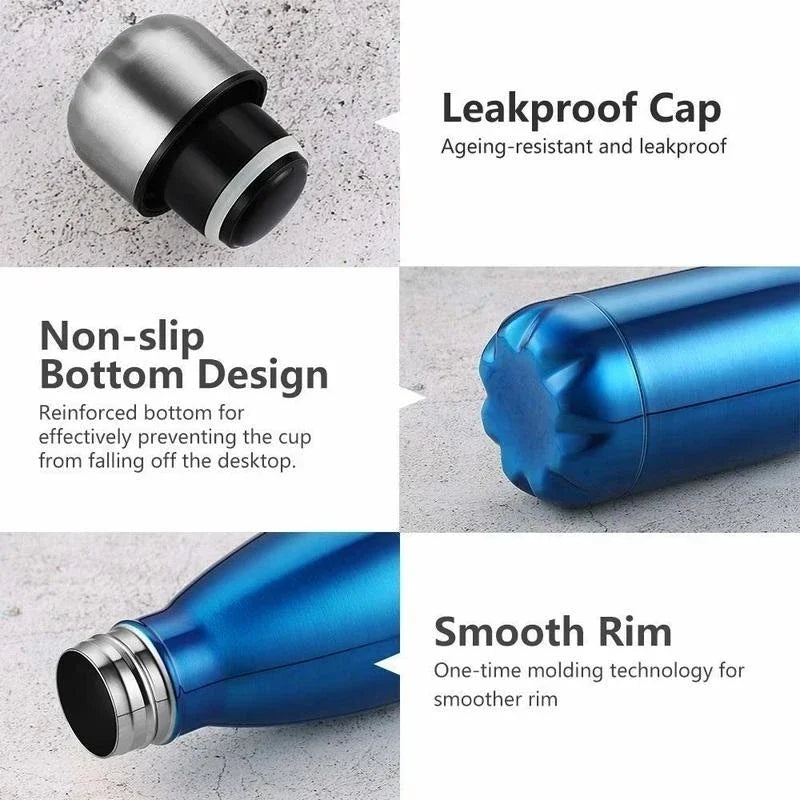 350/500/750/1000ml Stainles Steel Insulated Vacuum Thermos Water Bottle Double Wall BPA Free Bottles for Sports Bottles Girls