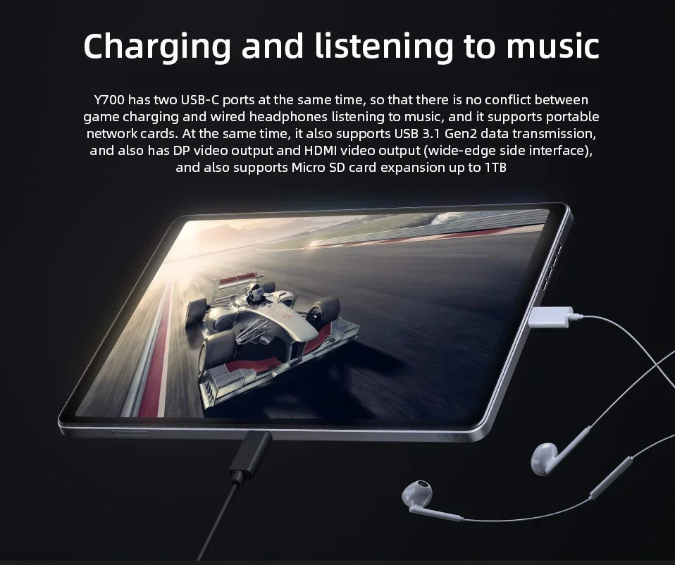 Original Lenovo LEGION Y700 2023 8.8 Inch Snapdragon 8+ ZUI15 16G 512G 12G 256G WIFI Dual-type-C Interface Gaming Tablet