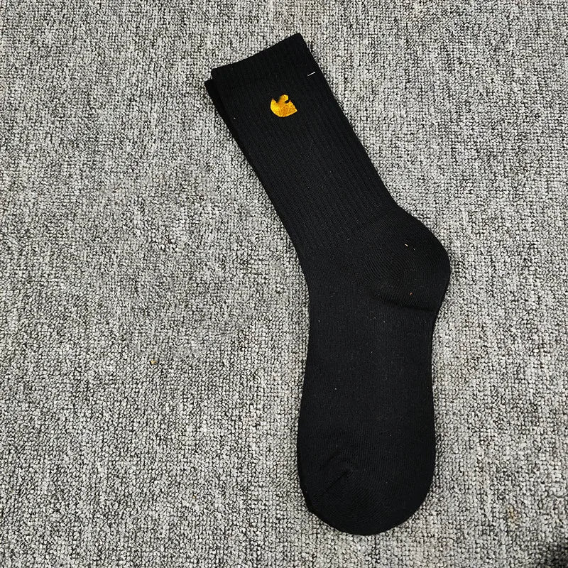 men's cotton 1 pair of shock-absorbing thick sports socks, white, black, gray, street skateboarding, basketball socks