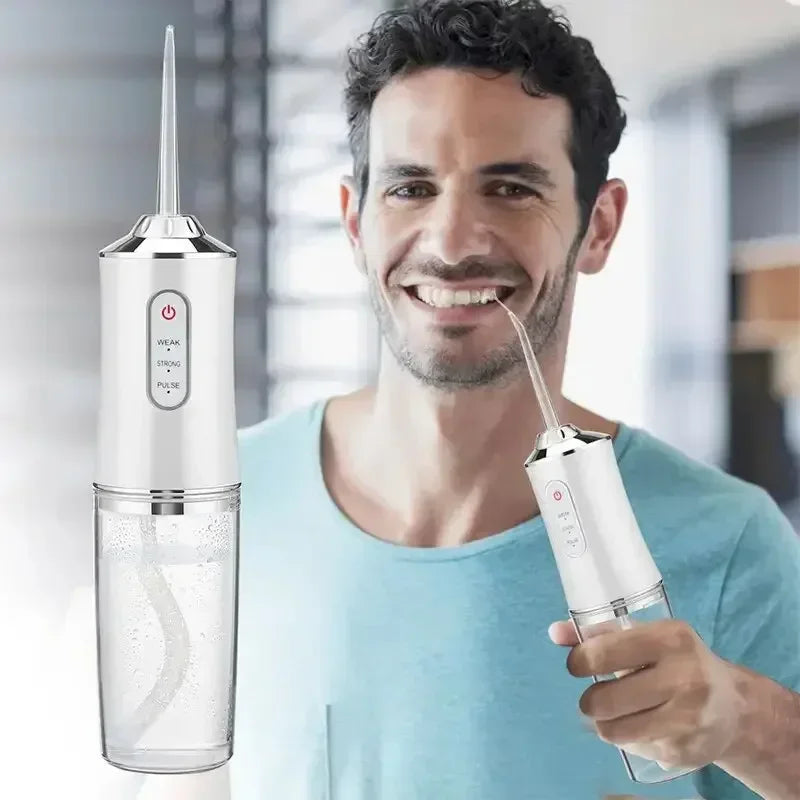 Portable Water Flosser w/ 4 Jet Tips & 3 Modes - Cordless Oral Irrigator for Teeth Cleaning, Braces Care, USB Rechargeable
