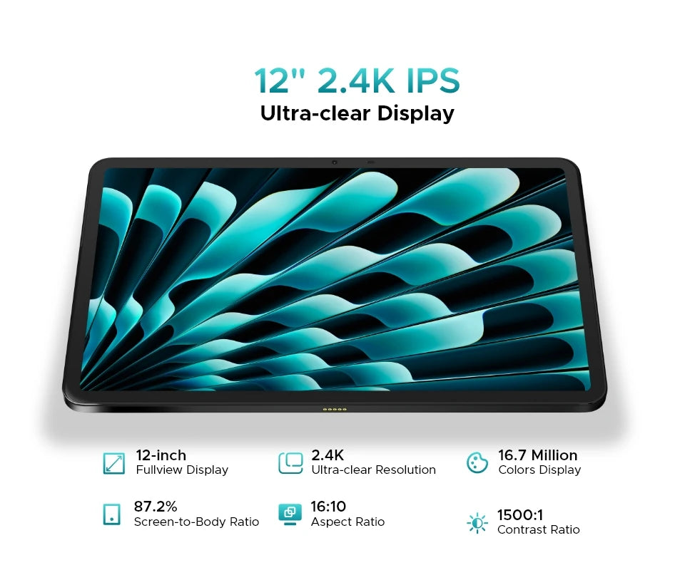 World Premiere DOOGEE T40 Pro Tablet 12" IPS 2.4K 20GB(8+12) 512GB Android 14 Helio G99 6nm 10800mAh 18W Charge 7.6mm ultra-thin