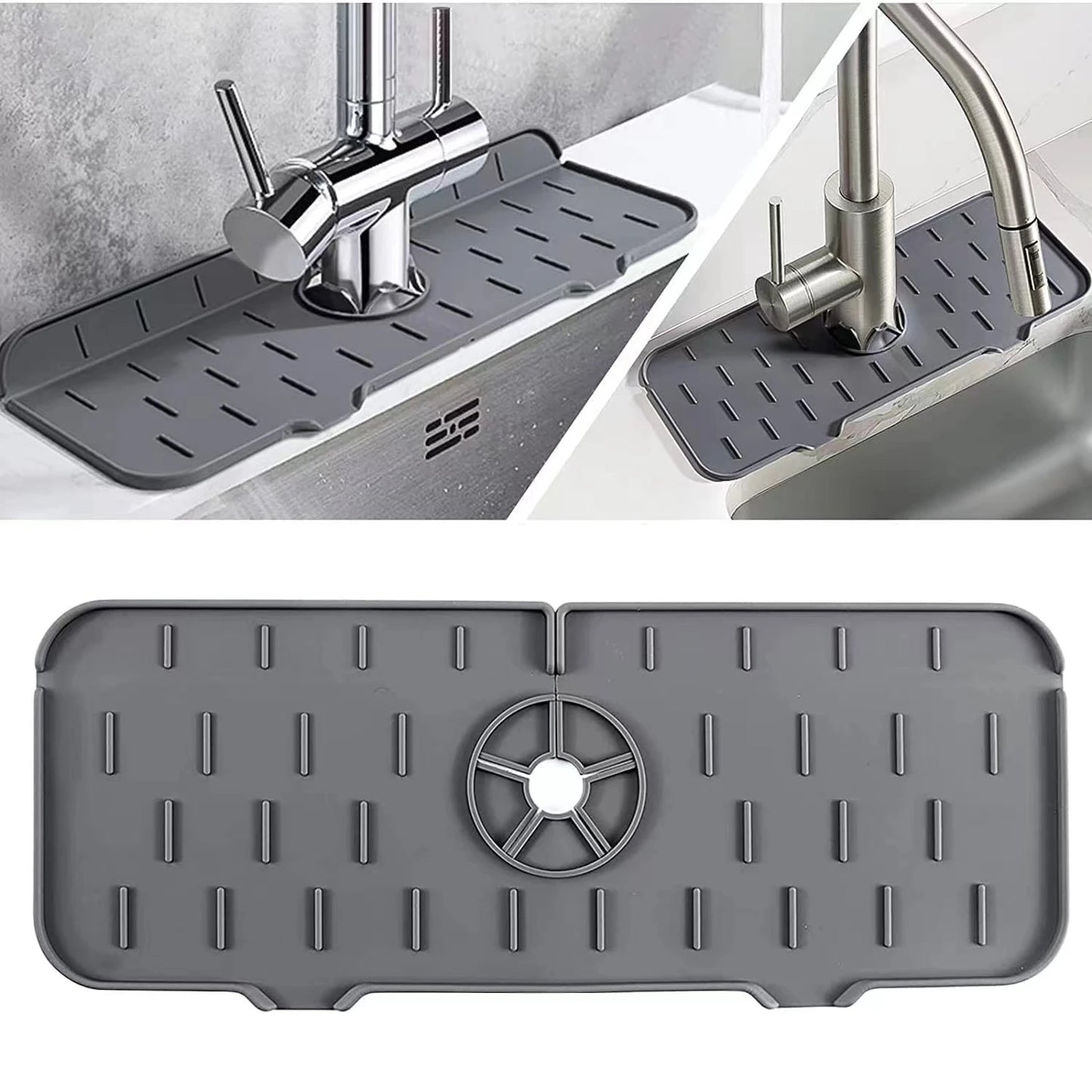 Faucet Absorbent Mat Silicon Kitchen Sink Splash Guard Drain Pad Water Splash Catcher Mats Countertom Countertop Protect Gadgets