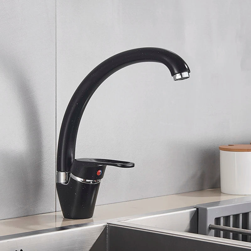 White With Dot Bathroom Kitchen Faucet Contemporary Faucet Single Handle Hot and Cold Mixer Taps  Beige with dot