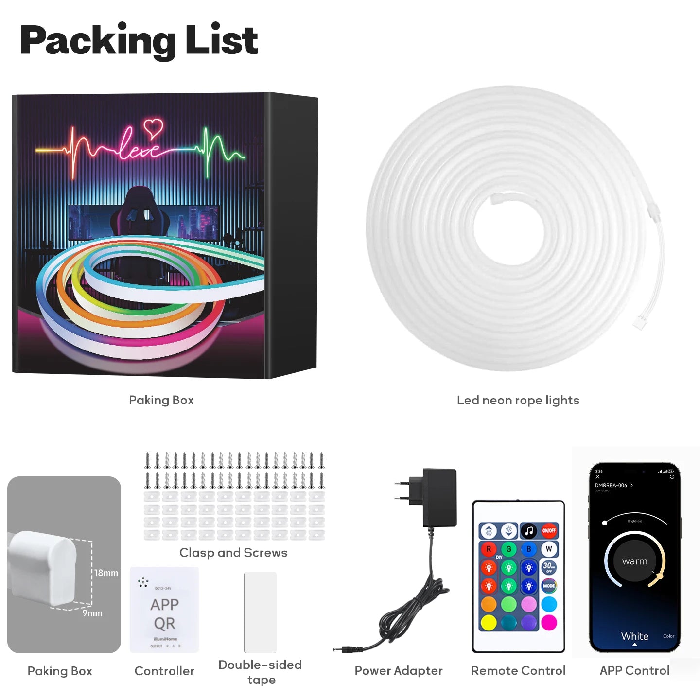 40M/30M RGB LED Neon Rope Lights, Music Sync Control with App/Remote, Flexible Lamp Color Change, Waterproof for Indoor Outdoor