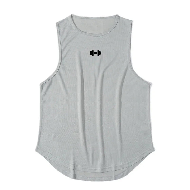 Summer Men's Running Vest Gym Tank Tops Fitness Clothing Quick-drying Loose Bodybuilding Sleeveless Shirt Basketball Singlets