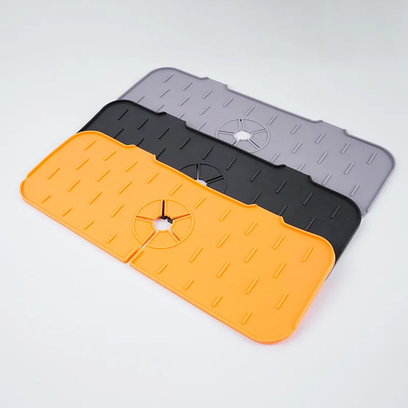 Faucet Absorbent Mat Silicon Kitchen Sink Splash Guard Drain Pad Water Splash Catcher Mats Countertom Countertop Protect Gadgets
