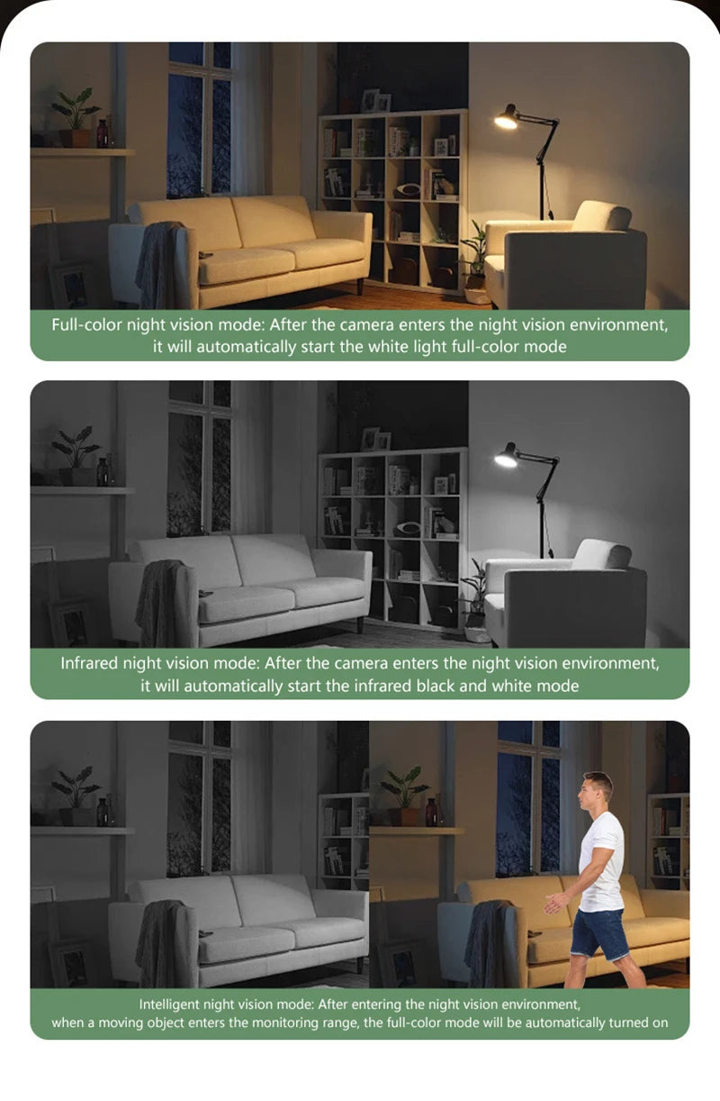 2025 New 2K Security Camera 3MP HD Wifi Smart Home Webcam 2-Way Audio Color Night Motion Detect Surveillance Cam With Lights