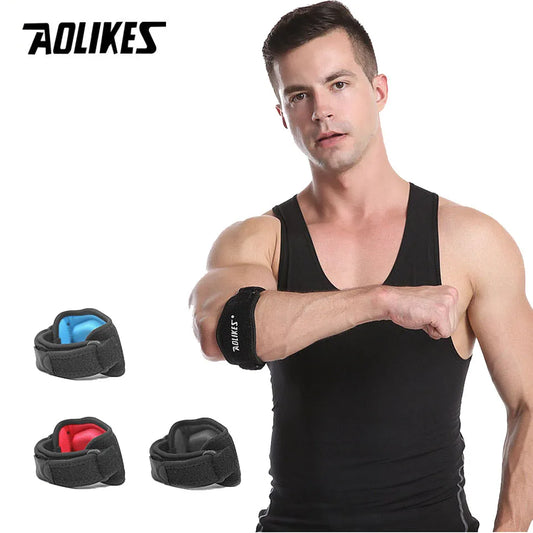 1PCS AOLIKES Adjustable Basketball Badminton Tennis Golf Elbow Support Golfer's Strap Elbow Pads Lateral Pain Syndrome Brace