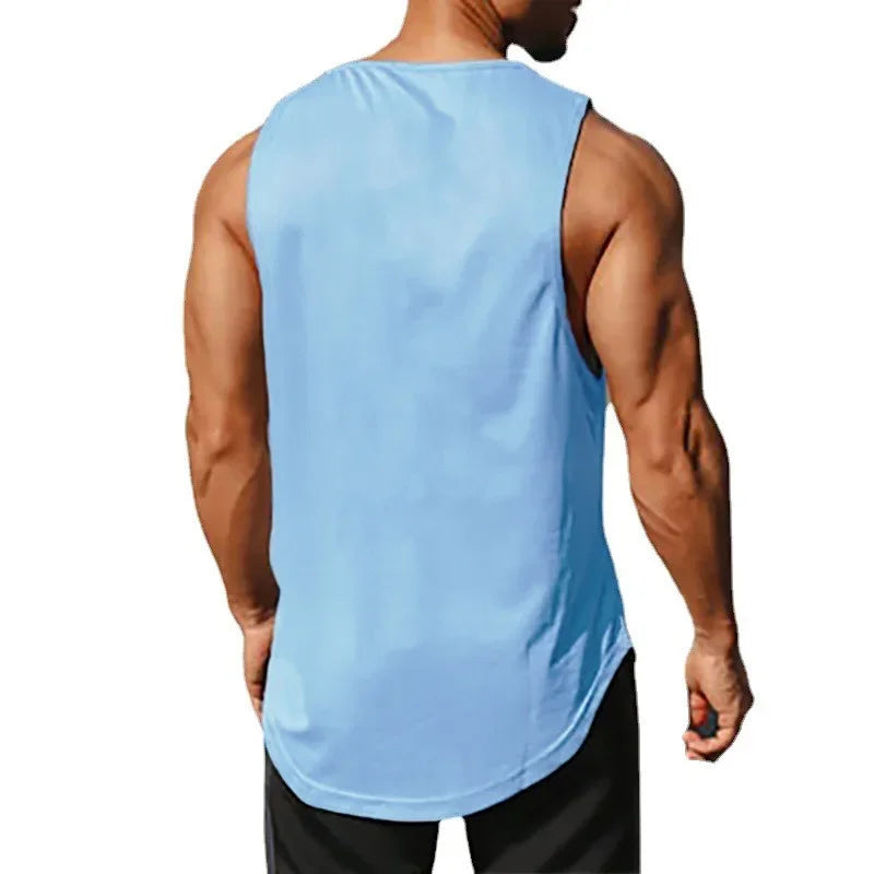 Summer Men's Running Vest Gym Tank Tops Fitness Clothing Quick-drying Loose Bodybuilding Sleeveless Shirt Basketball Singlets