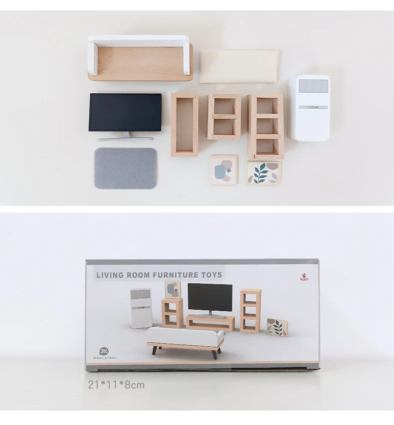 Dollhouse Miniature Accessories Forest Family Home Furniture Collection Set Kitchen Cooking Pots For Children Girls Gift ins